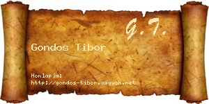 Gondos Tibor névjegykártya